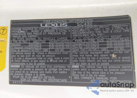 2002 Lexus Sc 430 из США, поврежденный, VIN JTHFN48YX20029567